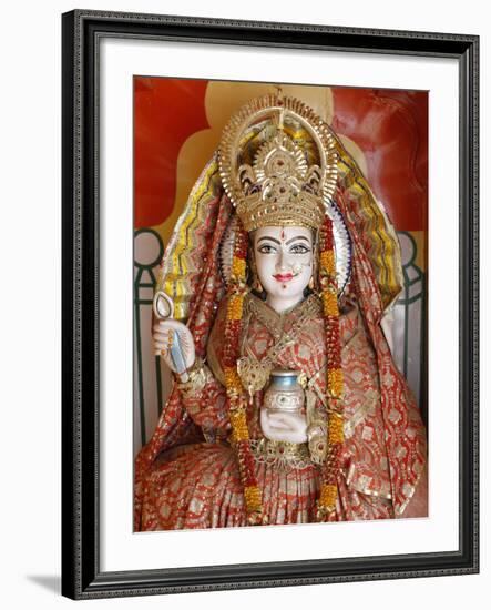 Statue of the Hindu Goddess Annapurna (Parvati) Giving Food, Lakshman Temple, Rishikesh, Uttarakhan-Godong-Framed Photographic Print