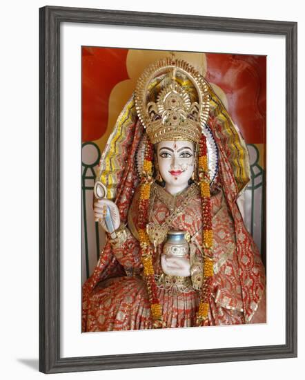 Statue of the Hindu Goddess Annapurna (Parvati) Giving Food, Lakshman Temple, Rishikesh, Uttarakhan-Godong-Framed Photographic Print