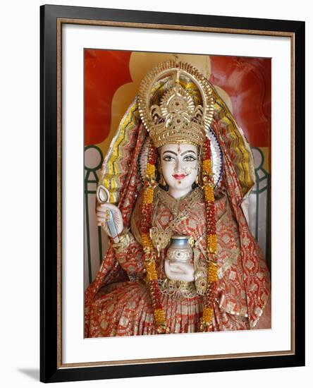 Statue of the Hindu Goddess Annapurna (Parvati) Giving Food, Lakshman Temple, Rishikesh, Uttarakhan-Godong-Framed Photographic Print