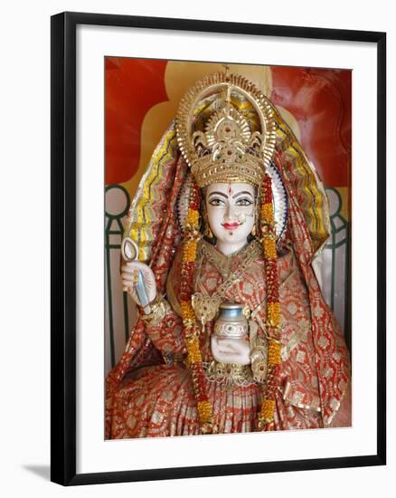 Statue of the Hindu Goddess Annapurna (Parvati) Giving Food, Lakshman Temple, Rishikesh, Uttarakhan-Godong-Framed Photographic Print