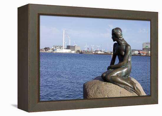 Statue of the Little Mermaid in Copenhagen, Denmark, Scandinavia, Europe-Simon Montgomery-Framed Premier Image Canvas