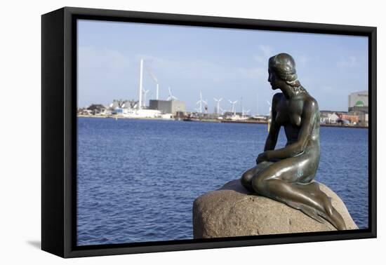 Statue of the Little Mermaid in Copenhagen, Denmark, Scandinavia, Europe-Simon Montgomery-Framed Premier Image Canvas