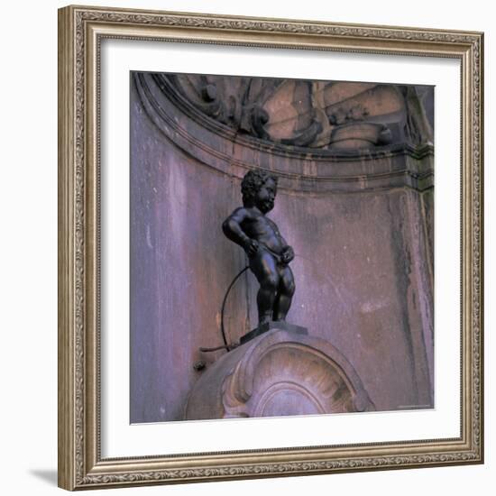 Statue of the Manneken Pis, Brussels (Bruxelles), Belgium, Europe-Roy Rainford-Framed Photographic Print