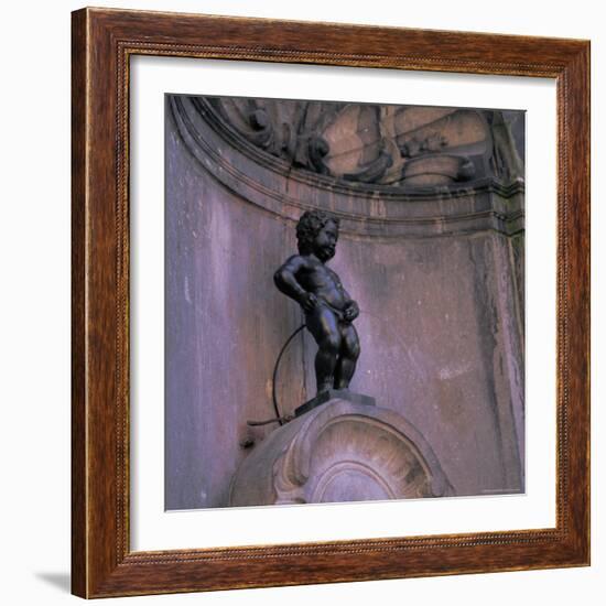 Statue of the Manneken Pis, Brussels (Bruxelles), Belgium, Europe-Roy Rainford-Framed Photographic Print