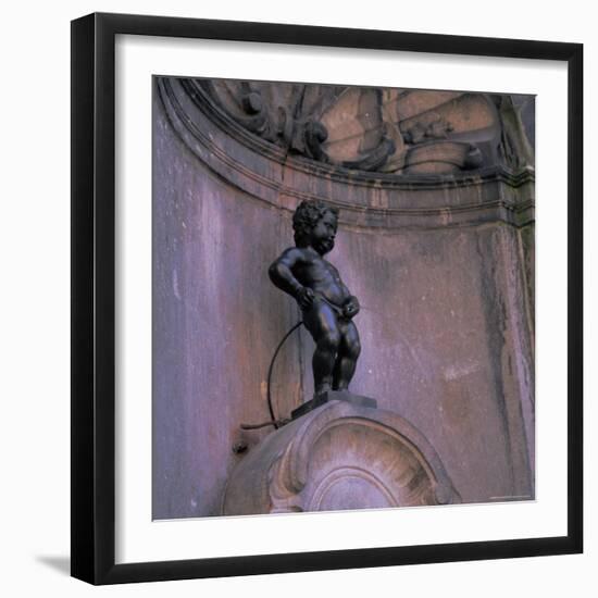 Statue of the Manneken Pis, Brussels (Bruxelles), Belgium, Europe-Roy Rainford-Framed Photographic Print