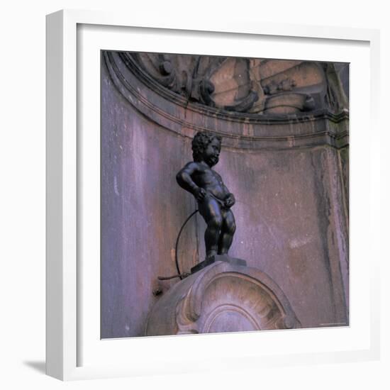 Statue of the Manneken Pis, Brussels (Bruxelles), Belgium, Europe-Roy Rainford-Framed Photographic Print