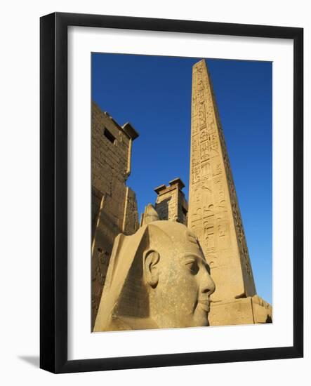 Statue of the Pharaoh Ramesses Ii and Obelisk, Temple of Luxor, Thebes, UNESCO World Heritage Site,-Tuul-Framed Photographic Print