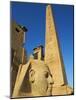 Statue of the Pharaoh Ramesses Ii and Obelisk, Temple of Luxor, Thebes, UNESCO World Heritage Site,-Tuul-Mounted Photographic Print