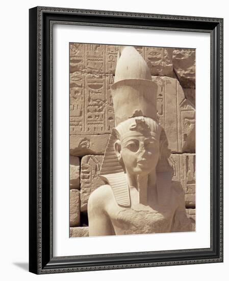Statue of the Pharaoh Ramses II, Karnak Temple, Thebes, Unesco World Heritage Site, Egypt-Nico Tondini-Framed Photographic Print