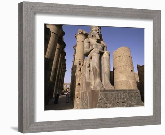 Statue of the Pharaoh Ramses II, Luxor Temple, Thebes, Unesco World Heritage Site, Egypt-Nico Tondini-Framed Photographic Print