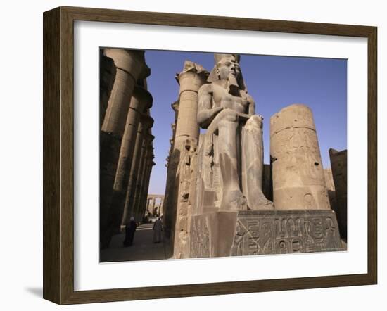 Statue of the Pharaoh Ramses II, Luxor Temple, Thebes, Unesco World Heritage Site, Egypt-Nico Tondini-Framed Photographic Print