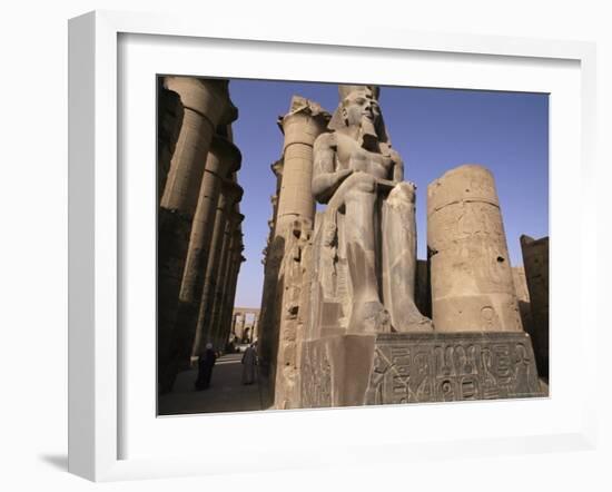 Statue of the Pharaoh Ramses II, Luxor Temple, Thebes, Unesco World Heritage Site, Egypt-Nico Tondini-Framed Photographic Print