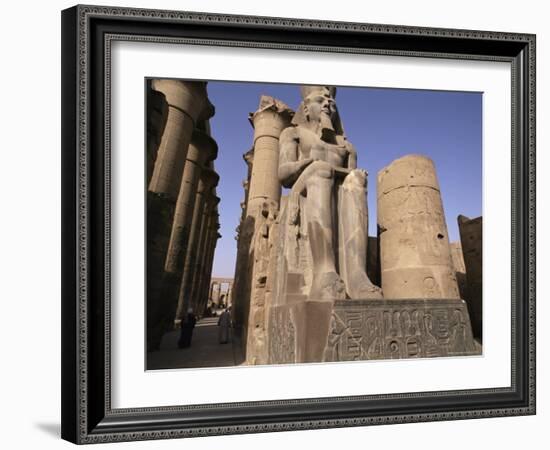 Statue of the Pharaoh Ramses II, Luxor Temple, Thebes, Unesco World Heritage Site, Egypt-Nico Tondini-Framed Photographic Print