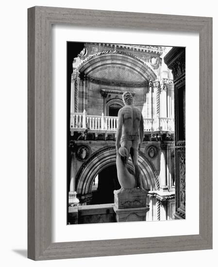 Statue of the Roman God Mars Standing Inside the Doge's Palace-John Phillips-Framed Photographic Print