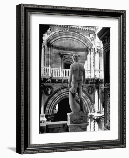 Statue of the Roman God Mars Standing Inside the Doge's Palace-John Phillips-Framed Photographic Print