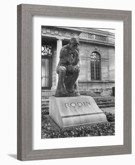 Statue of the Thinker on Auguste Rodin's Tomb in the Park of Villa des Brillants-Auguste Rodin-Framed Giclee Print