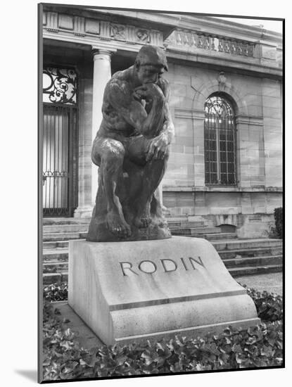 Statue of the Thinker on Auguste Rodin's Tomb in the Park of Villa des Brillants-Auguste Rodin-Mounted Giclee Print