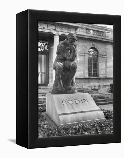 Statue of the Thinker on Auguste Rodin's Tomb in the Park of Villa des Brillants-Auguste Rodin-Framed Premier Image Canvas