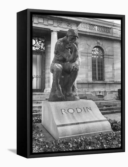 Statue of the Thinker on Auguste Rodin's Tomb in the Park of Villa des Brillants-Auguste Rodin-Framed Premier Image Canvas