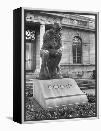 Statue of the Thinker on Auguste Rodin's Tomb in the Park of Villa des Brillants-Auguste Rodin-Framed Premier Image Canvas