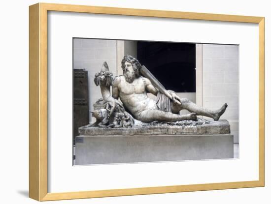 Statue of the Tiber river with Romulus and Remus, Roman marble, 1st-2nd century-Unknown-Framed Giclee Print