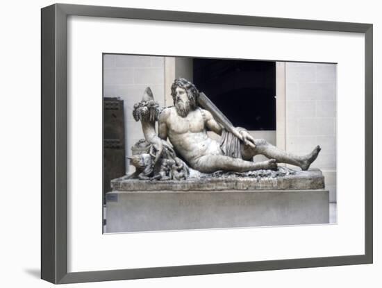 Statue of the Tiber river with Romulus and Remus, Roman marble, 1st-2nd century-Unknown-Framed Giclee Print