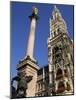 Statue of the Virgin Mary and the Neues Rathaus, Marienplatz, Munich, Bavaria, Germany-Gary Cook-Mounted Photographic Print