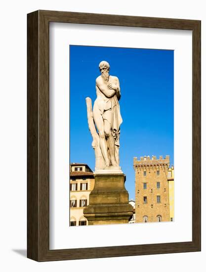 Statue of the Winter, Ponte Santa Trinita, Florence (Firenze), UNESCO World Heritage Site, Tuscany-Nico Tondini-Framed Photographic Print