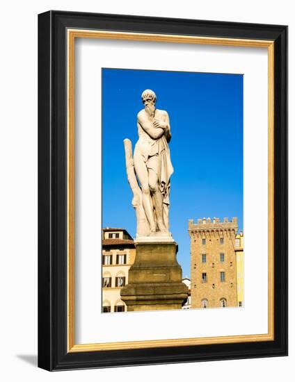 Statue of the Winter, Ponte Santa Trinita, Florence (Firenze), UNESCO World Heritage Site, Tuscany-Nico Tondini-Framed Photographic Print