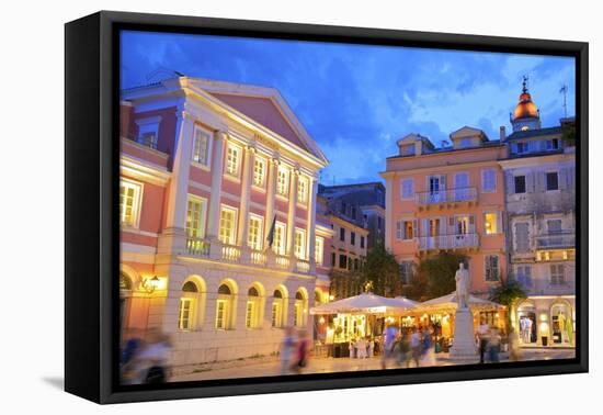 Statue of Theotokis, Iroon Square, Corfu Old Town, Corfu, the Ionian Islands, Greek Islands, Greece-Neil Farrin-Framed Premier Image Canvas