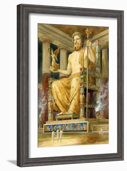 Statue of Zeus at Oympia-English School-Framed Giclee Print