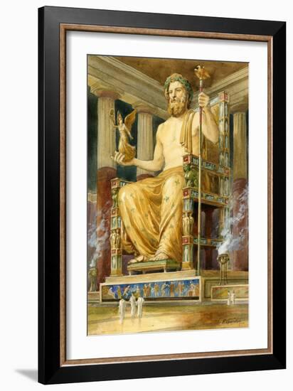 Statue of Zeus at Oympia-English School-Framed Giclee Print