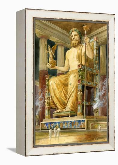 Statue of Zeus at Oympia-English School-Framed Premier Image Canvas