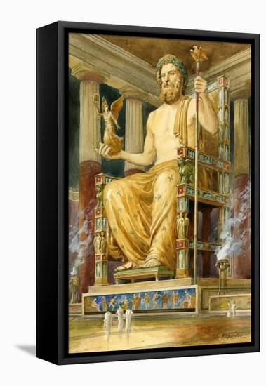 Statue of Zeus at Oympia-English School-Framed Premier Image Canvas