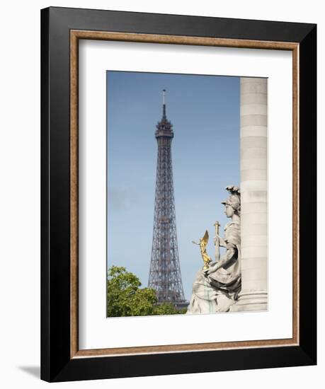 Statue on the Alexandre Iii Bridge and the Eiffel Tower, Paris, France, Europe-Richard Nebesky-Framed Photographic Print