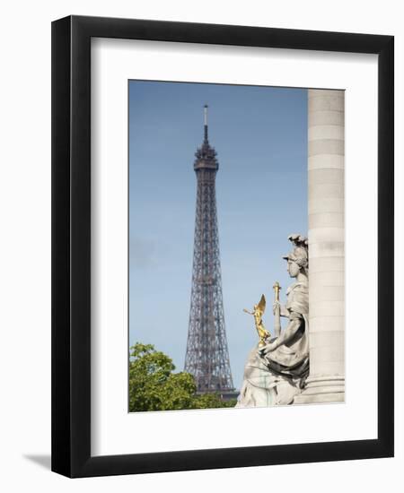 Statue on the Alexandre Iii Bridge and the Eiffel Tower, Paris, France, Europe-Richard Nebesky-Framed Photographic Print