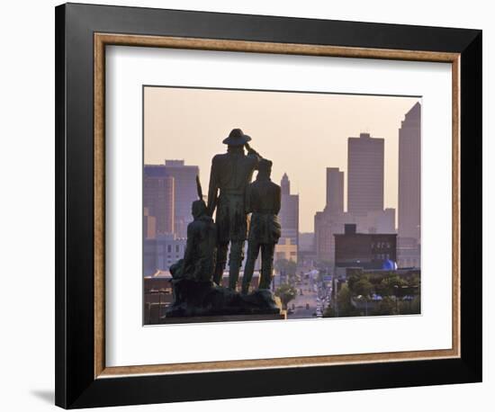 Statue Overlooking the City, Des Moines, Iowa-Chuck Haney-Framed Photographic Print