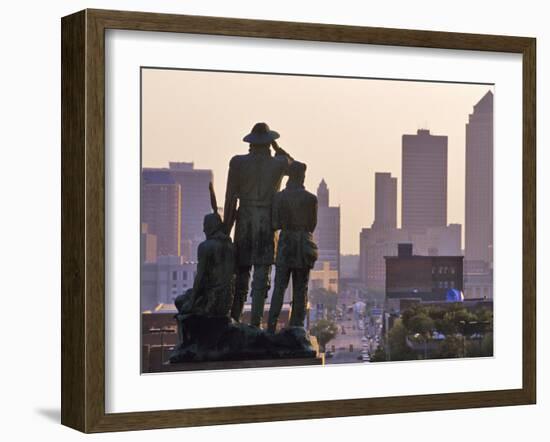 Statue Overlooking the City, Des Moines, Iowa-Chuck Haney-Framed Photographic Print