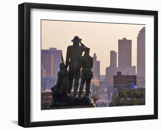 Statue Overlooking the City, Des Moines, Iowa-Chuck Haney-Framed Photographic Print