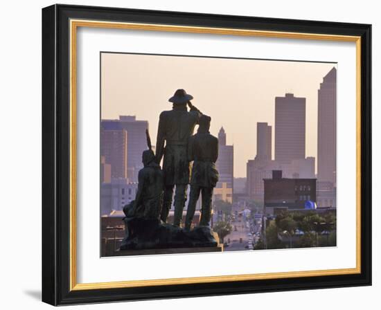 Statue Overlooking the City, Des Moines, Iowa-Chuck Haney-Framed Photographic Print