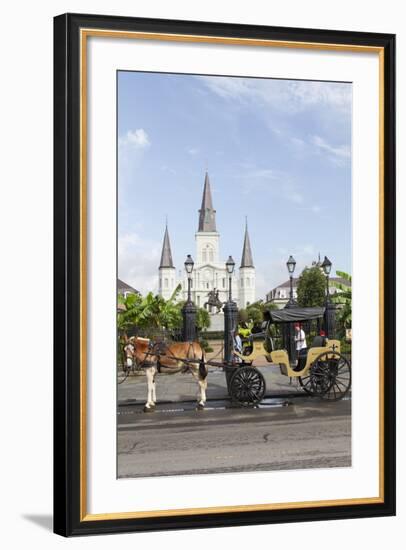 Statue, St. Louis Cathedral, Jackson Square, French Quarter, New Orleans, Louisiana, USA-Jamie & Judy Wild-Framed Photographic Print