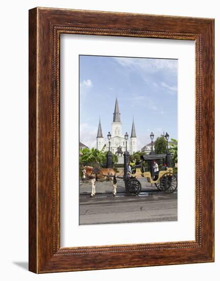 Statue, St. Louis Cathedral, Jackson Square, French Quarter, New Orleans, Louisiana, USA-Jamie & Judy Wild-Framed Photographic Print