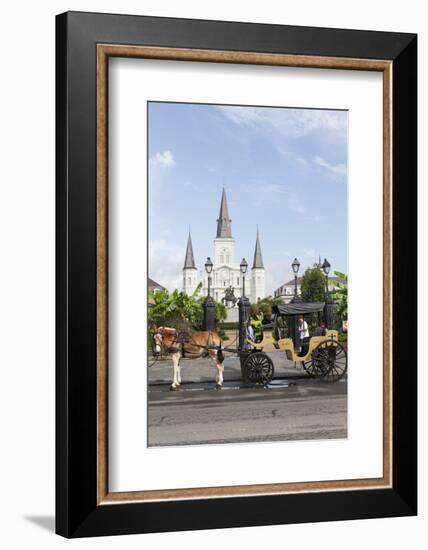 Statue, St. Louis Cathedral, Jackson Square, French Quarter, New Orleans, Louisiana, USA-Jamie & Judy Wild-Framed Photographic Print