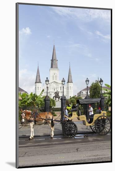 Statue, St. Louis Cathedral, Jackson Square, French Quarter, New Orleans, Louisiana, USA-Jamie & Judy Wild-Mounted Photographic Print