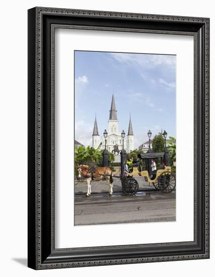 Statue, St. Louis Cathedral, Jackson Square, French Quarter, New Orleans, Louisiana, USA-Jamie & Judy Wild-Framed Photographic Print