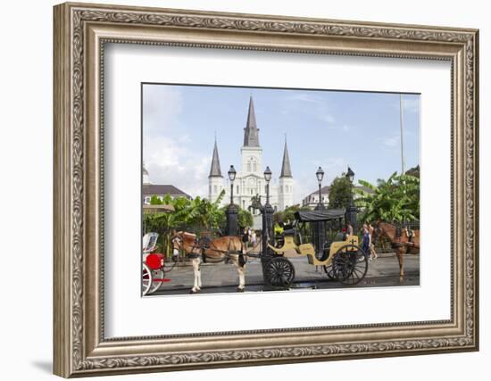 Statue, St. Louis Cathedral, Jackson Square, French Quarter, New Orleans, Louisiana, USA-Jamie & Judy Wild-Framed Photographic Print