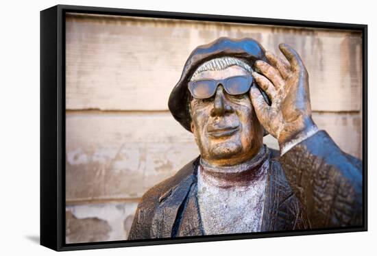 Statue, STATUE OF NATIONAL BARD EVERT TAUBE, The Old Town, Stockholm, Sweden-null-Framed Stretched Canvas