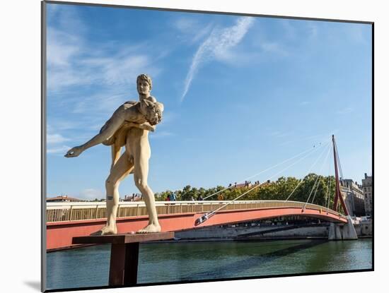 Statue The Weight of Oneself, Passarelle du Palais de Justice, Lyon, Auvergne-Rhone-Alpes, France-Jean Brooks-Mounted Photographic Print