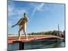 Statue The Weight of Oneself, Passarelle du Palais de Justice, Lyon, Auvergne-Rhone-Alpes, France-Jean Brooks-Mounted Photographic Print