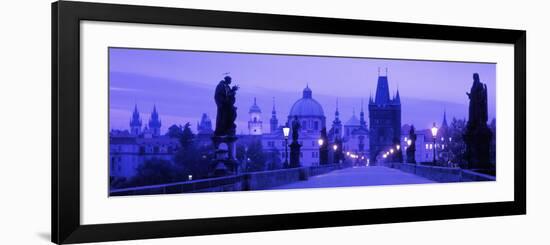 Statues Along a Bridge, Charles Bridge, Prague, Czech Republic-null-Framed Photographic Print